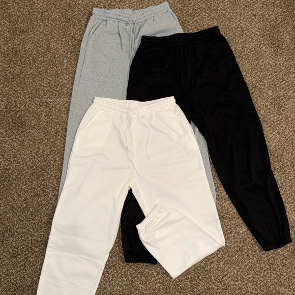 Amazon Pants - Grey, White, and Black Sweats with Elastic Waistband